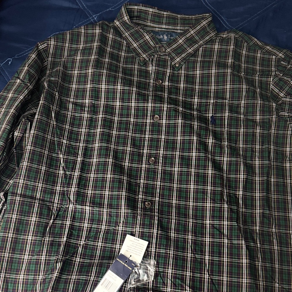 Ralph Lauren Men's Green Plaid Shirt